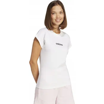 Dámské tričko ADIDAS DÁMSKÉ BAVLNĚNÉ TRIČKO ESSENTIALS LINEAR BÍLÉ vel. S JC8239