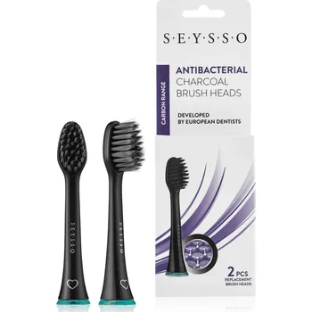 Péče o chrup Náhradní Hlavice k sonickému zubnímu kartáčku SEYSSO Carbon Antibacterial, 2 kusy