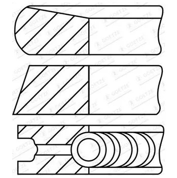 Píst motoru Sada pístních kroužků GOETZE ENGINE 08-452007-00
