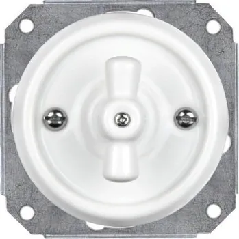 vypínač Elhard Kulatý keramický otočný vypínač č.6/č.1, bílý