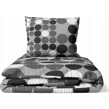 Povlečení Krepové povlečení 140 x 200 cm + 1 Ks 70 x 80 cm - GOLD Marina šedá