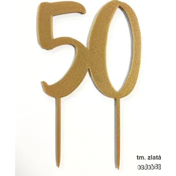 Číslice 50- plastový zápich - Červená / STŘEDNÍ