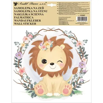 Samolepící dekorace Samolepicí dekorace pro děti Lev (30 × 42 cm) / Dětská samolepka na stěnu 15507 Room Decor