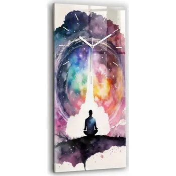 Hodiny Vertikální Skleněné Hodiny Tichý Mechanismus Loft Nástěnné Meditace životní styl