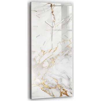 Hodiny Vertikální Skleněné Hodiny Stylové Tiché Bez Hlučné Nástěnné Mramorové Ozdobné 30x60