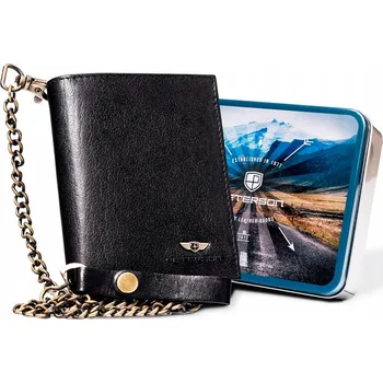 Peněženka Peterson pánská peněženka z pravé kůže černá PTN 303Ł-2-1-1 BLACK - muž