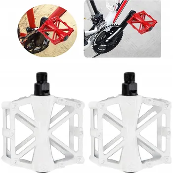 Pedál na kolo Ploché pedály na kolo z hliníkové slitiny pro MTB, silniční a horská kola - bílé