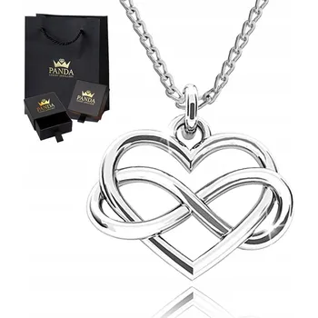 Náhrdelník Stříbrný náhrdelník Srdce Infinity 925 Nekonečno Dárek na Valentýna