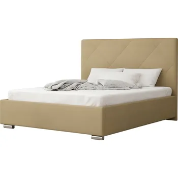 Postel Čalouněná postel DANGELO 5 180x200 cm, béžová látka + vyzvednutí ZDARMA