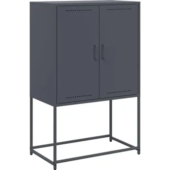 Příborník do zásuvky vidaXL Skříň highboard antracitová 68,5 x 38,5 x 107 cm ocel
