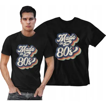 Pánské oblečení Tričko Pánské Černé s potiskem Vyrobeno v 80. letech 80 Vintage Narozeniny M