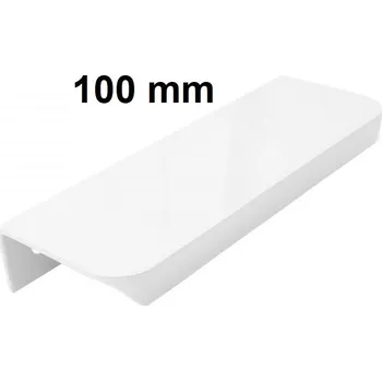 Nábytkové kování Nábytková úchytka nasazovací na hranu dvířek C12 R9 bílá matná L-100 mm