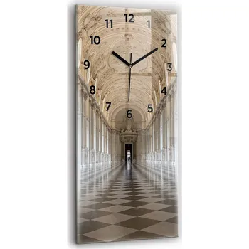 Hodiny Velké Nástěnné Hodiny Skleněné Moderní Muzeum La Veneria Reale 30x60 cm
