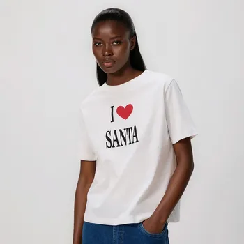 Dámské tričko Reserved - Tričko s vánočním motivem - bílá - 861HD-00X - 861HD-00X-S