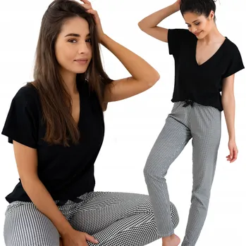 Dámské pyžamo Sensis dámské pyžamo bavlna černé barvy velikost XL