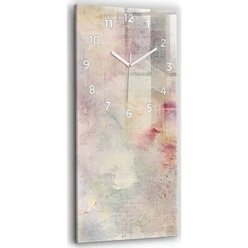 Hodiny Minimalistické Vertikální Skleněné Nástěnné Hodiny Malovaná abstrakce 30x60 cm