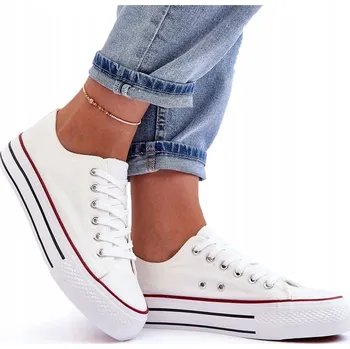 Dámské tenisky Dámské bílé tenisky na platformě, nízké, velikost 40