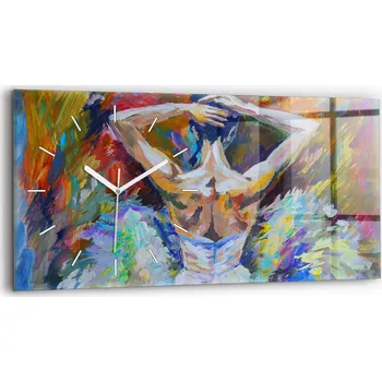 Hodiny Dekorativní nástěnné hodiny s krásnou grafikou 60x30 cm - Malovaná Baletka