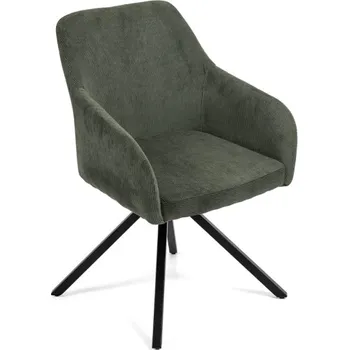 Jídelní židle Otočná jídelní židle ROSBEL, zelená látka/kov + vyzvednutí ZDARMA