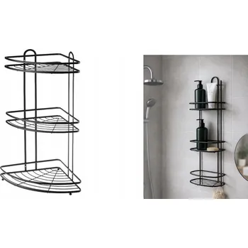 Koupelnový nábytek Koupelnová police ocelová třípatrová černá NIVES 26497