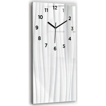 Hodiny Skleněné nástěnné hodiny do kanceláře se stylovým potiskem Vlny textura 30x60 cm