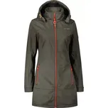 Dámský kabát Altisport khaki klasického střihu s odepínací kapucí, velikost S