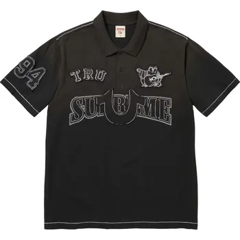 Pánské oblečení Supreme True Religion Applique Polo Black Velikost: M