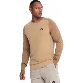 Pánský svetr Ombre svetr OM-SWSW-0121 hnědý kulatý velikost L