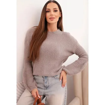 Dámský svetr Svetr dámský z baby alpaky s bufkovými rukávy fango UNI