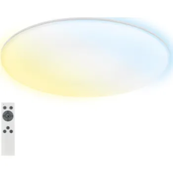 BRILONER Rowny LED stropní svítidlo do koupelny, dálkový ovladač, stmívatelné, CCT ovladač, přímé a nepřímé osvětlení, kruhové 45 cm, bílé 3835016