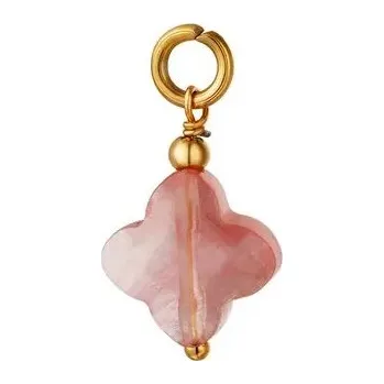 Prsten ORNAMENTI Pozlacený přívěsek Clover růžový