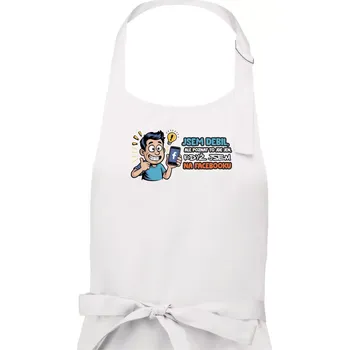 Kuchyňská zástěra Jsem debil, ale poznat to jde jen, když jsem na facebooku - Pánská zástěra na vaření - Univerzální velikost ( Bílá )