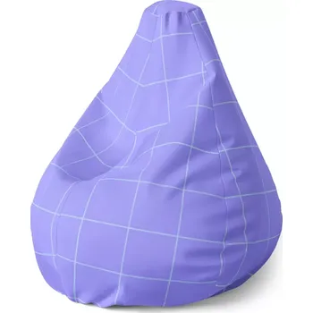 Sedací pytel Sablio Sedací vak Pear Čtvercový vzor fialové - 70 x 95 x 15 cm