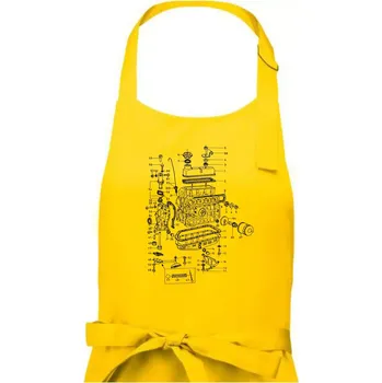 Kuchyňská zástěra Motor škoda 105-136 - Dámská zástěra na vaření - Univerzální velikost ( Žlutá )