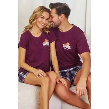 Pánské pyžamo Pánské pyžamo Doctor Nap 7201 - bavlna Vínově-červená M