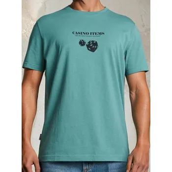 Pánské tričko Sinsay - Tričko s krátkým rukávem - zelená - 504EY-76X - 504EY-76X-L