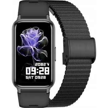 Hodinky Rubicon dámské hodinky F48-BLACK/BLACK MESH se dvěma řemínky