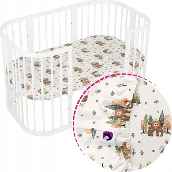 Prostěradlo Prostěradlo do postýlky Waldin 123x73 s gumou, bavlněné - Různé vzory