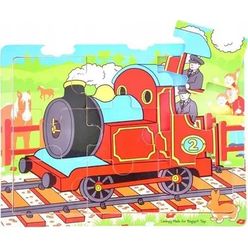 Puzzle Puzzle Bigjigs Toys 9 dílků Bigjigs Toys Dřevěné puzzle vlak 9 dílků