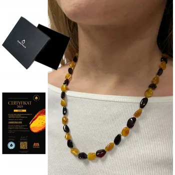 Náhrdelník Naszyjnik z bursztynu korale bursztynowe kolia korálky JANTAR