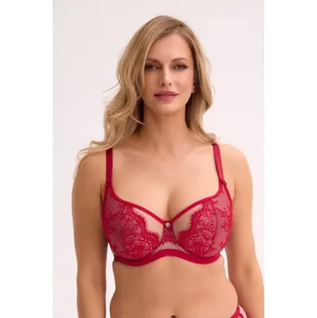 Podprsenka Gaia podprsenka bardotka, balkonetka červená velikost 70J