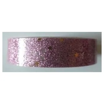 Taśma brokatowa z gwiazdkami lila 18mmx2m