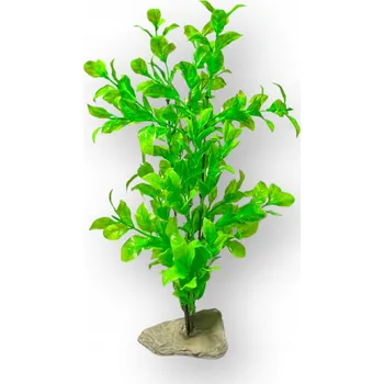 Dekorace do akvária UMĚLÁ ROSTLINA DO AKVÁRIA zelená rostlina VELKÁ DEKORACE 32cm