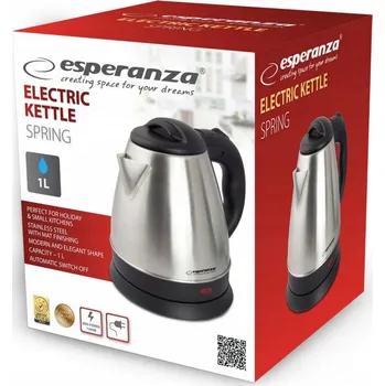 Rychlovarná konvice Rychlovarná konvice Esperanza Spring 1350 W 1 l stříbrná/šedá