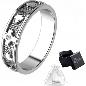 Prsten Prsten RŮŽENEC na prst, rhodiované stříbro 925 Prstýnek s růžencem, velikost 15