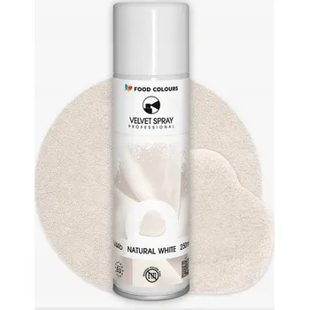 Potravinářské barvivo Semiš ve spreji Food Colours New Velvet 100 ml Bílý - Natural White