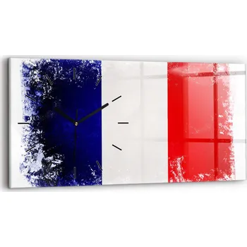Hodiny Nástěnné hodiny kulatý dekorativní klasické kuchyňské 60x30 cm Francouzská vlajka