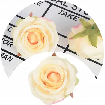 umělá květina UMĚLÝ KVĚT RŮŽE KRÉMOVÁ kytice dekorace váza RŮŽOVÝ KVĚT VELKÁ XL ø 9 Cm