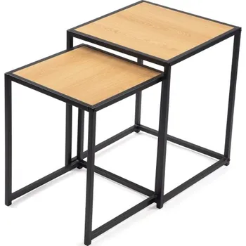 Konferenční stolek Sada 2 konferenčních stolků NERIK, přírodní/kov + vyzvednutí ZDARMA