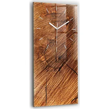 Hodiny Velké Skleněné Nástěnné Hodiny Tichý chod Dekorativní dřevo 30x60